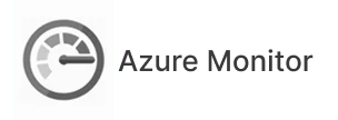 Azure Monitor logo with gray speedometer icon and text Azure Monitor