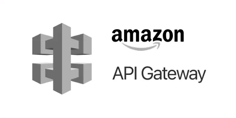 Amazon API Gateway service logo with gray gateway icon and text