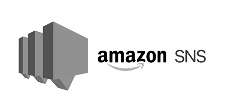Amazon SNS logo with gray speech bubble icon and amazon SNS text