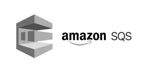 Amazon SQS logo with AWS service icon and amazon wordmark