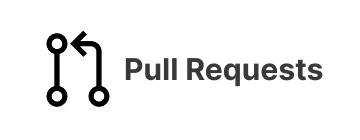 Git branch icon with Pull Requests text representing version control workflow