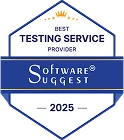 Best Testing Service Provider SoftwareSuggest 2025 award badge