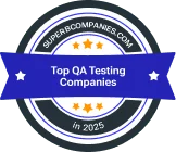 SUPERBCOMPANIES.COM badge reading Top QA Testing Companies In 2025