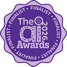 The QA Awards 2023 badge with FINALIST around the border