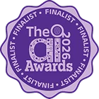 The QA Awards 2023 badge with FINALIST around the border