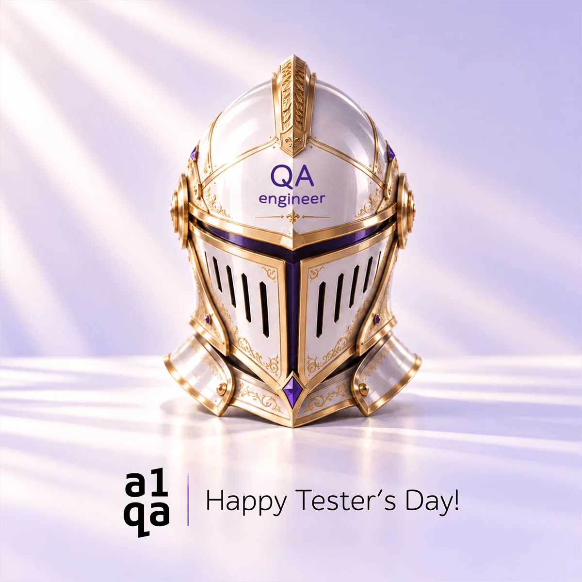QA engineer helmet symbolizing software quality and reliability for Testers’ Day.